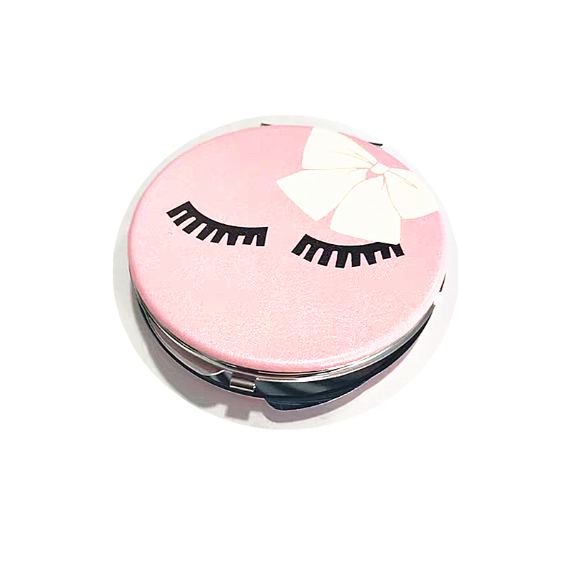 custom printed PU compact mirror on both sides for purse Canada