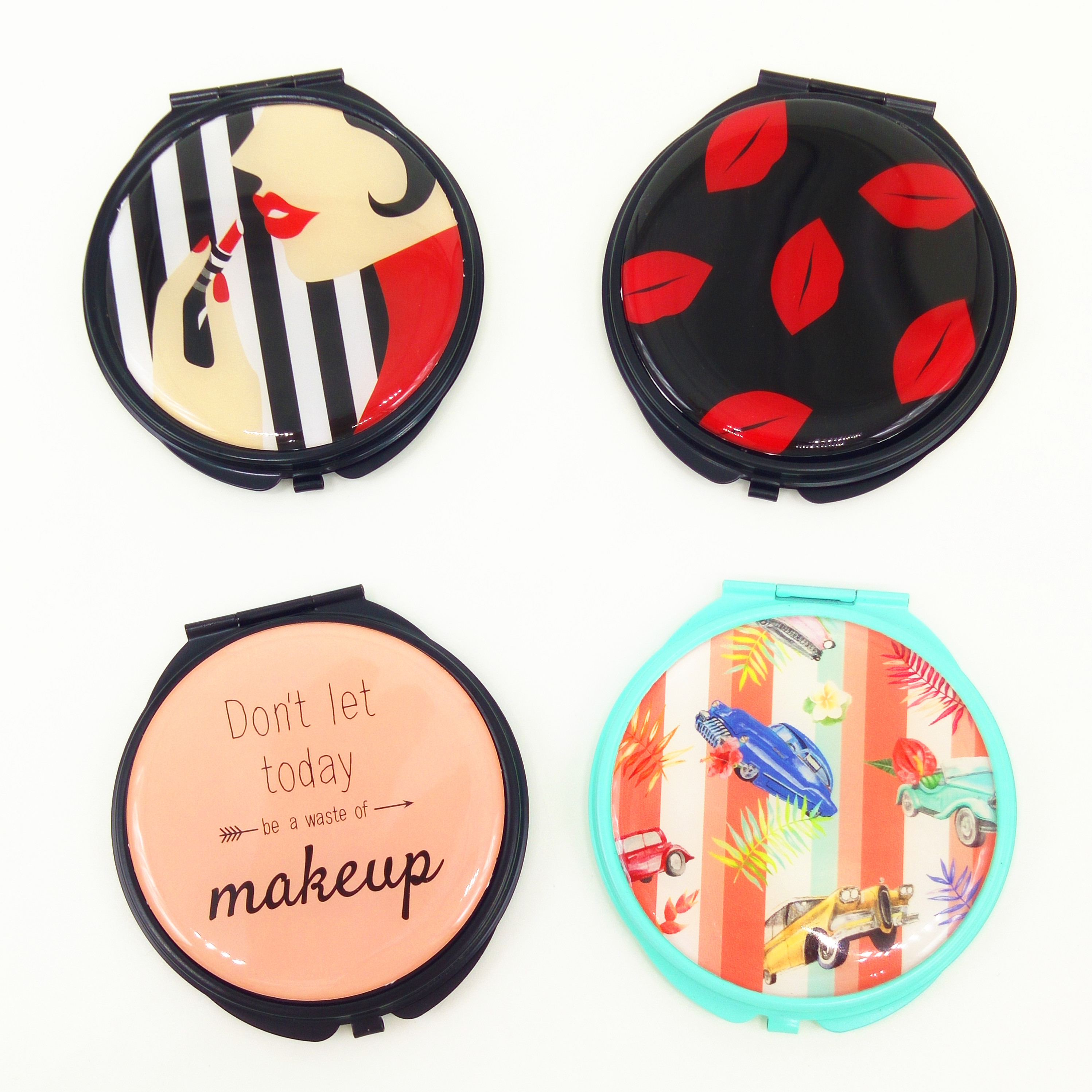 custom design compact mirror for nearsight makeup